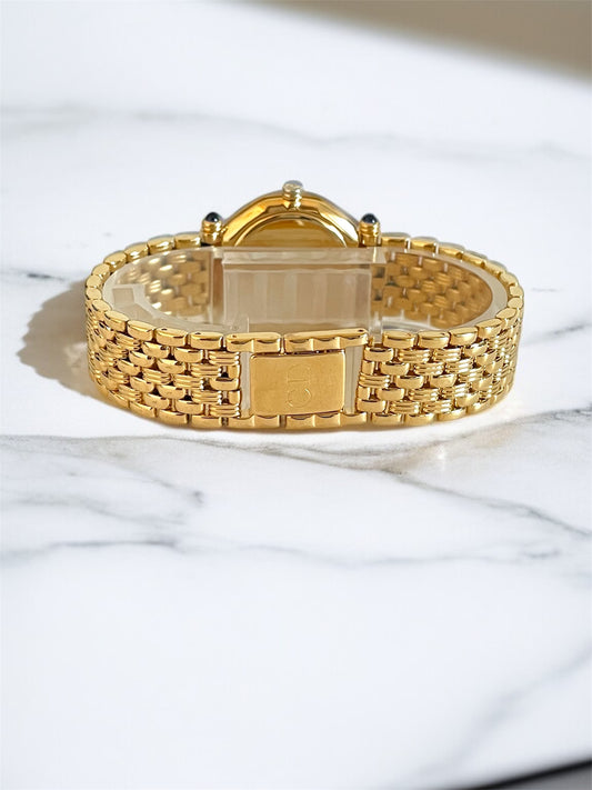 Vintage Christian Dior Octagon Watch Bracelet Band, Diamond Hour Markers