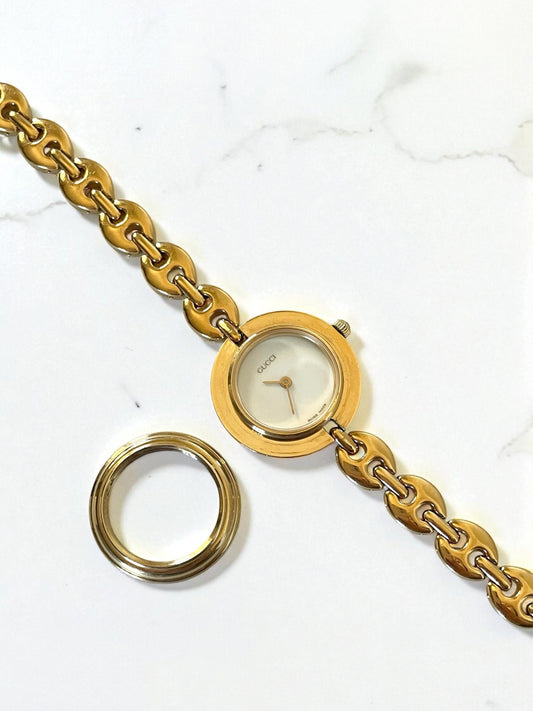 Vintage Gucci Watch Gold Plated Bracelet | Interchangeable Gold Bezel