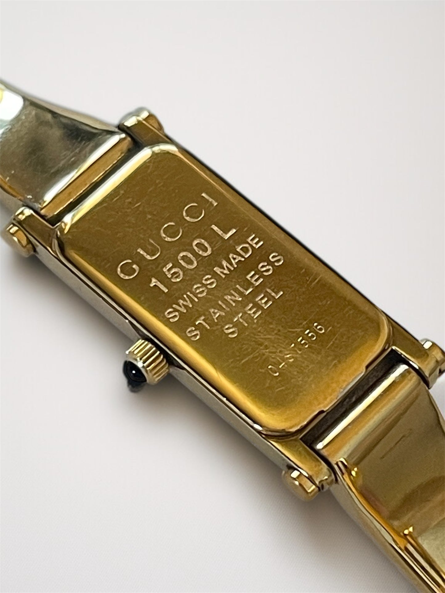 Vintage Gucci Bangle Watch 1500 Gold Plated Rectangle