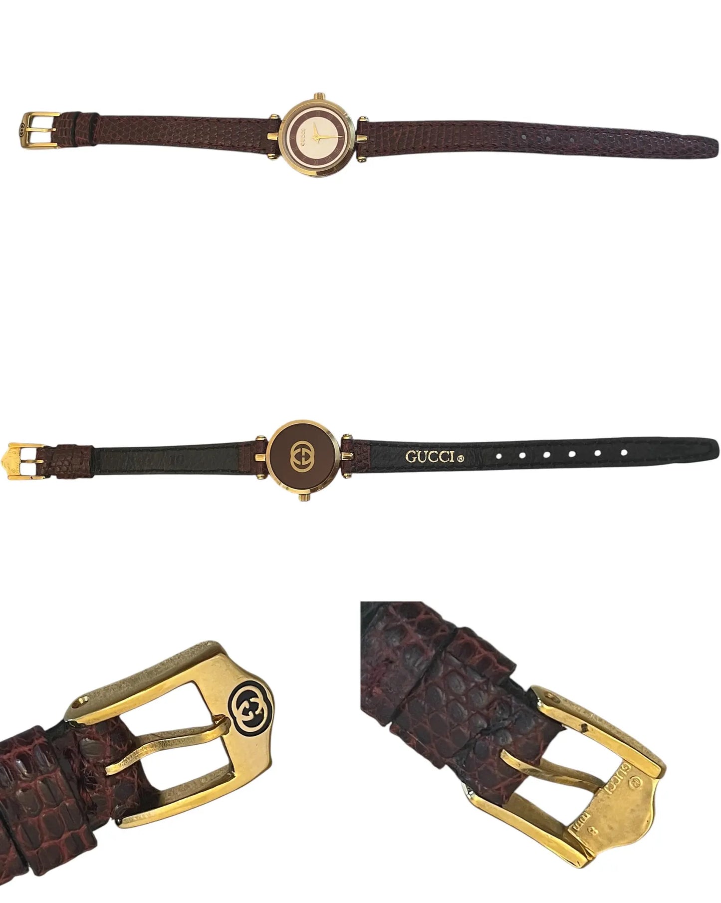 Gucci Vintage Sherry Line Watch | Burgundy Original Leather Strap