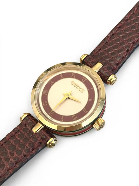 Gucci Vintage Sherry Line Watch | Burgundy Original Leather Strap