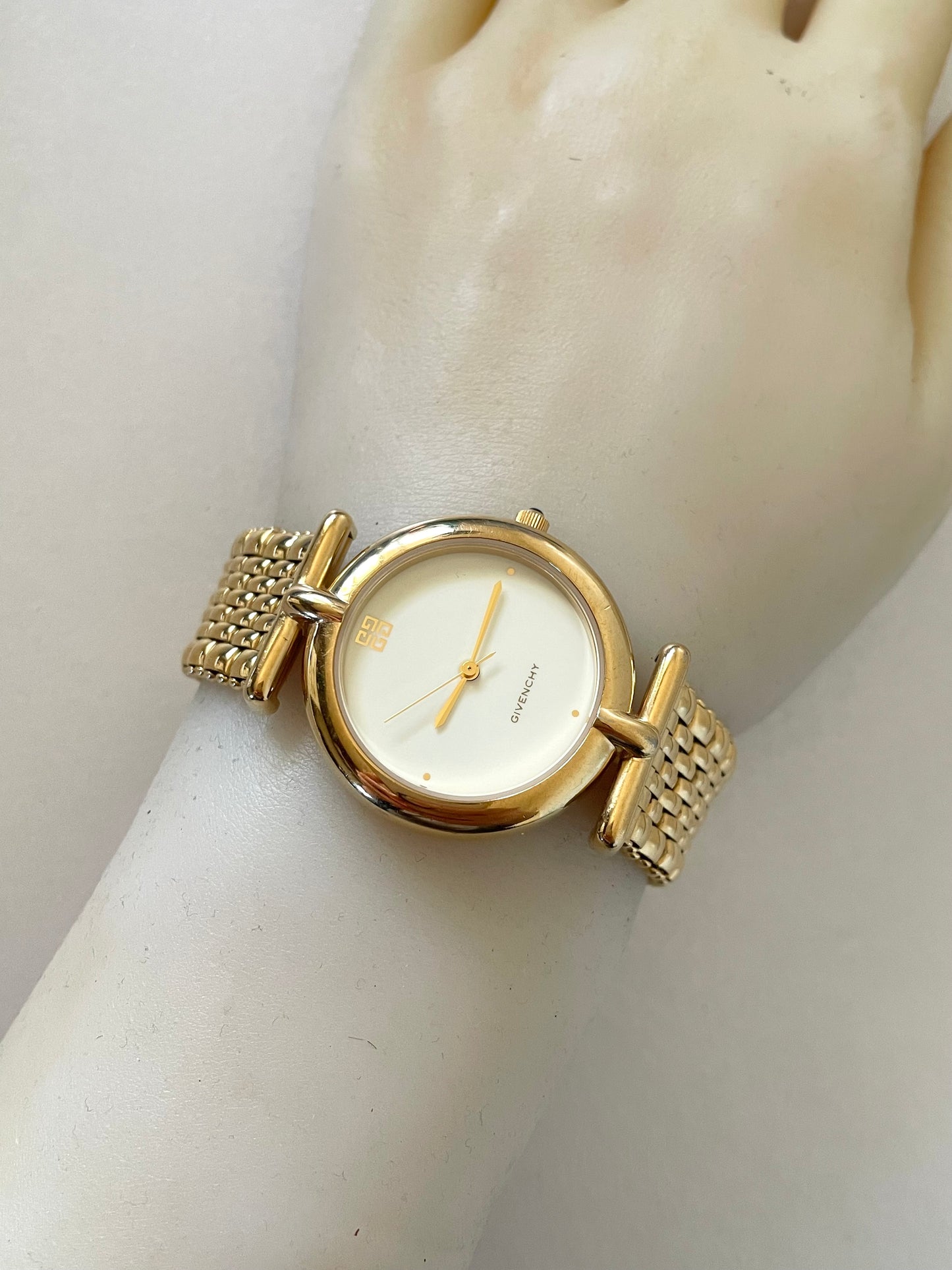 Vintage Givenchy Women’s Gold Plated Quartz Watch Bracelet Band
