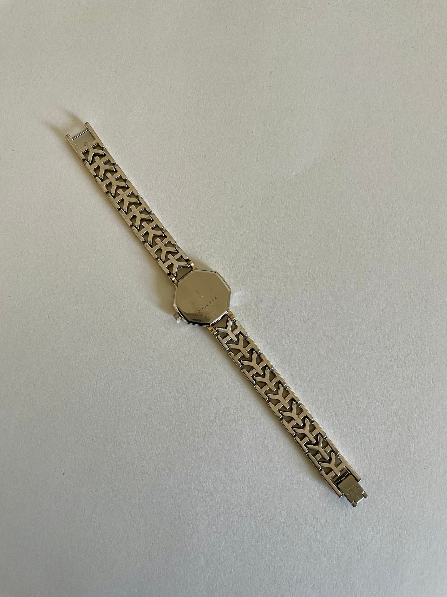 Vintage YSL Octagon Quartz Watch | Two-Tone Stainless Steel, Gold & Silver