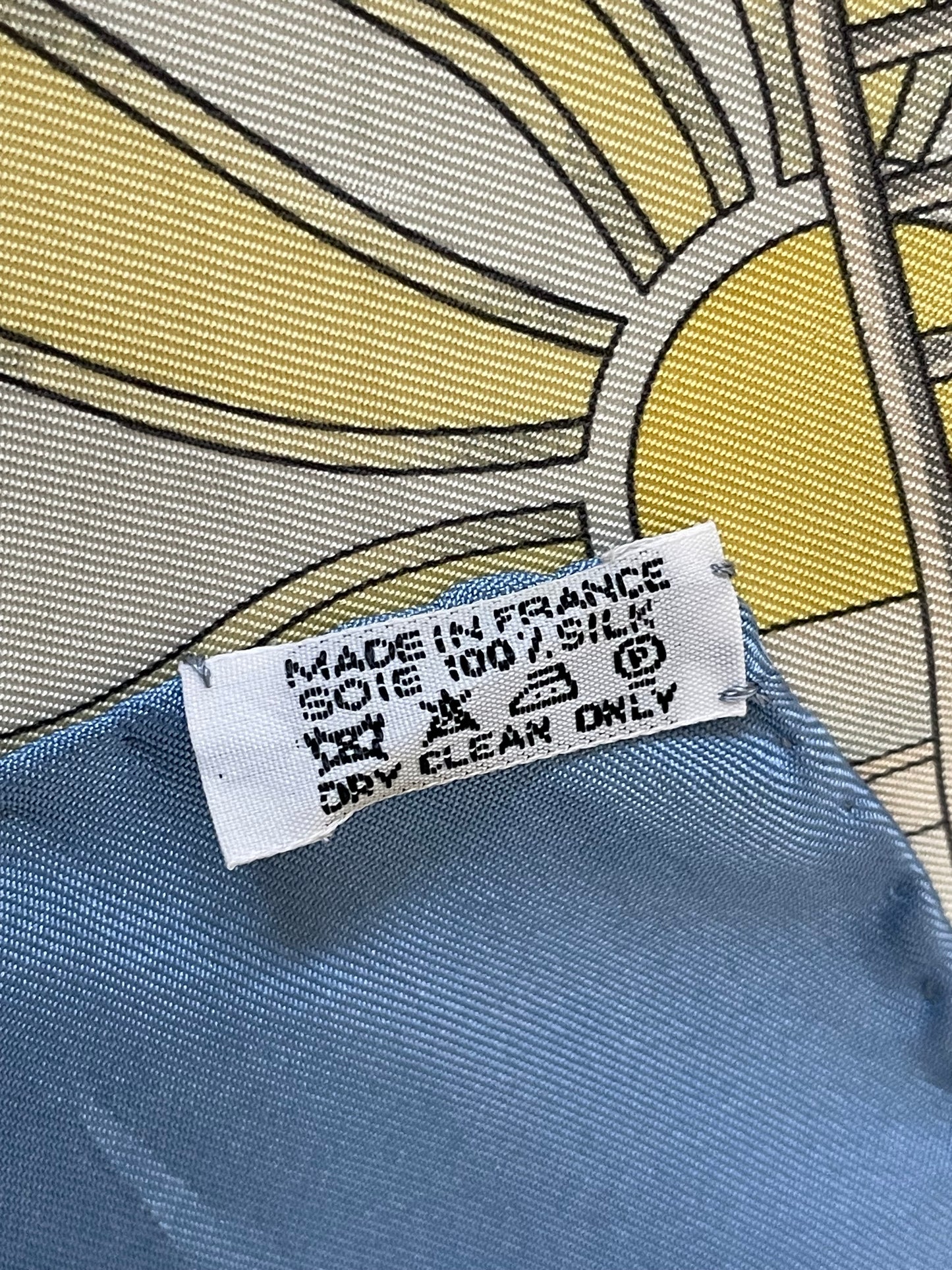 Hermès Carre 90 Silk Scarf – L’Air Marin by J. Metz, Blue Sea Shell Horse Ship Design