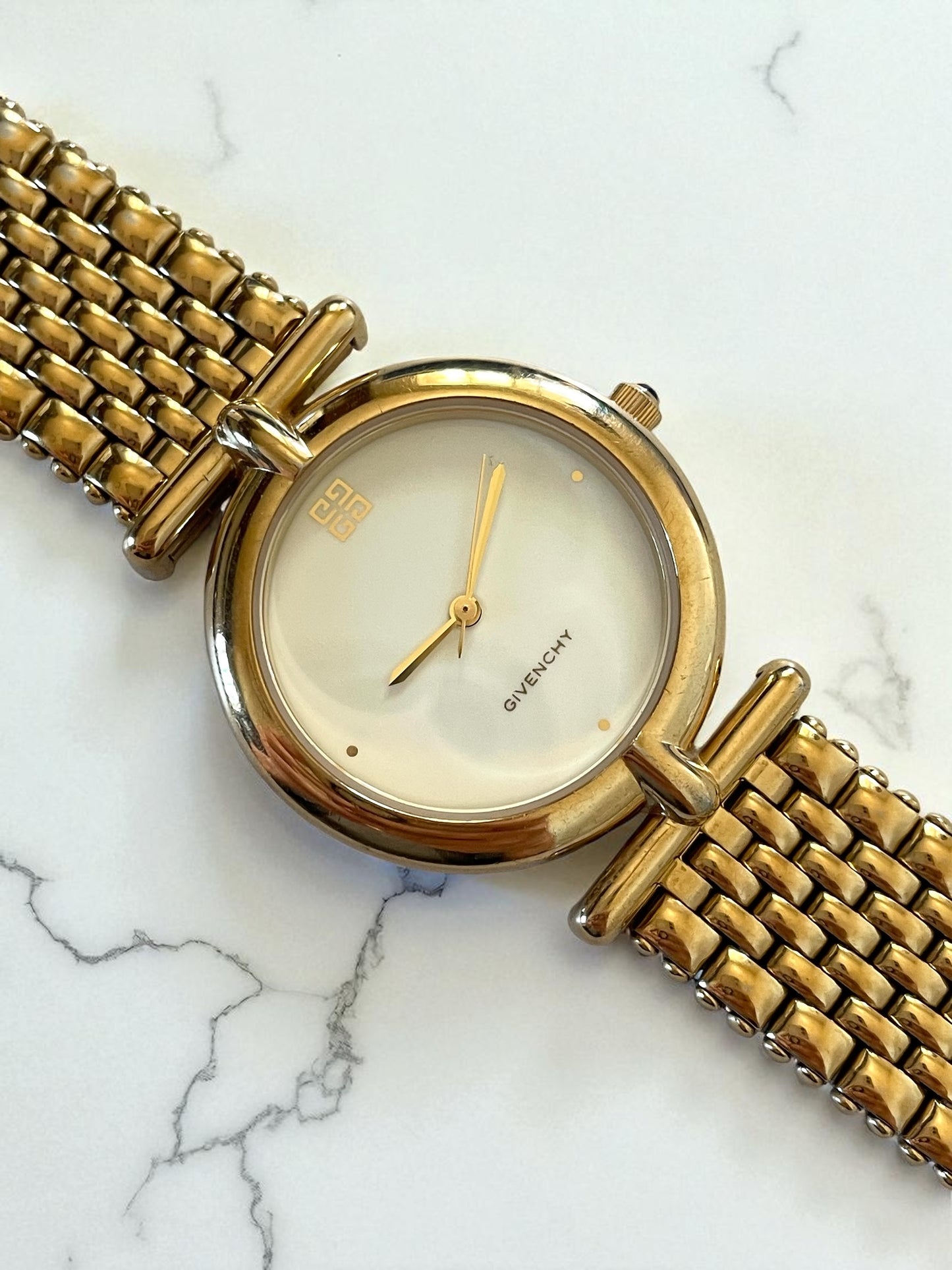 Vintage Givenchy Women’s Gold Plated Quartz Watch Bracelet Band