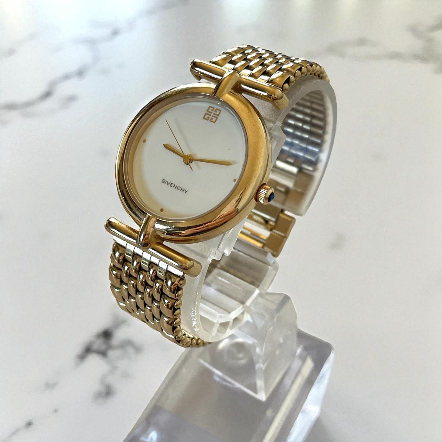 Vintage Givenchy Women’s Gold Plated Quartz Watch Bracelet Band