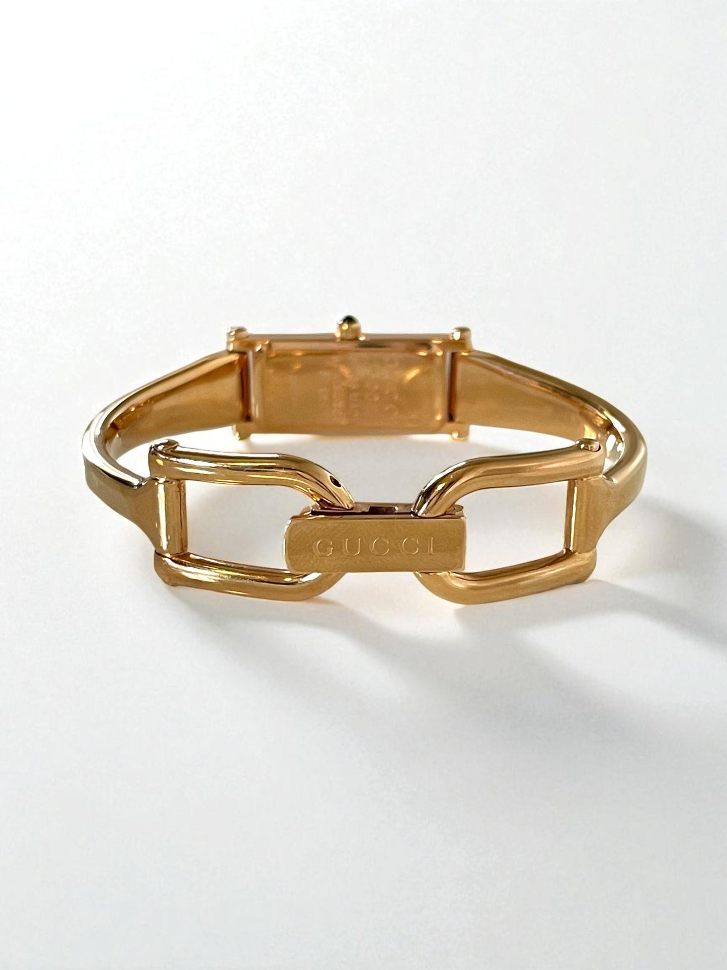 Vintage Gucci Watch – Pink Gold Bangle, Mother of Pearl Dial, Model 1500L