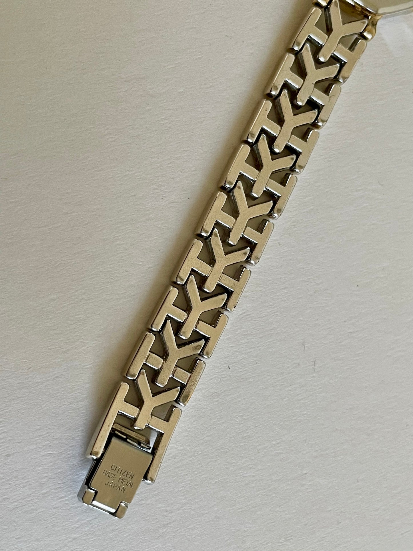 Vintage YSL Octagon Quartz Watch | Two-Tone Stainless Steel, Gold & Silver