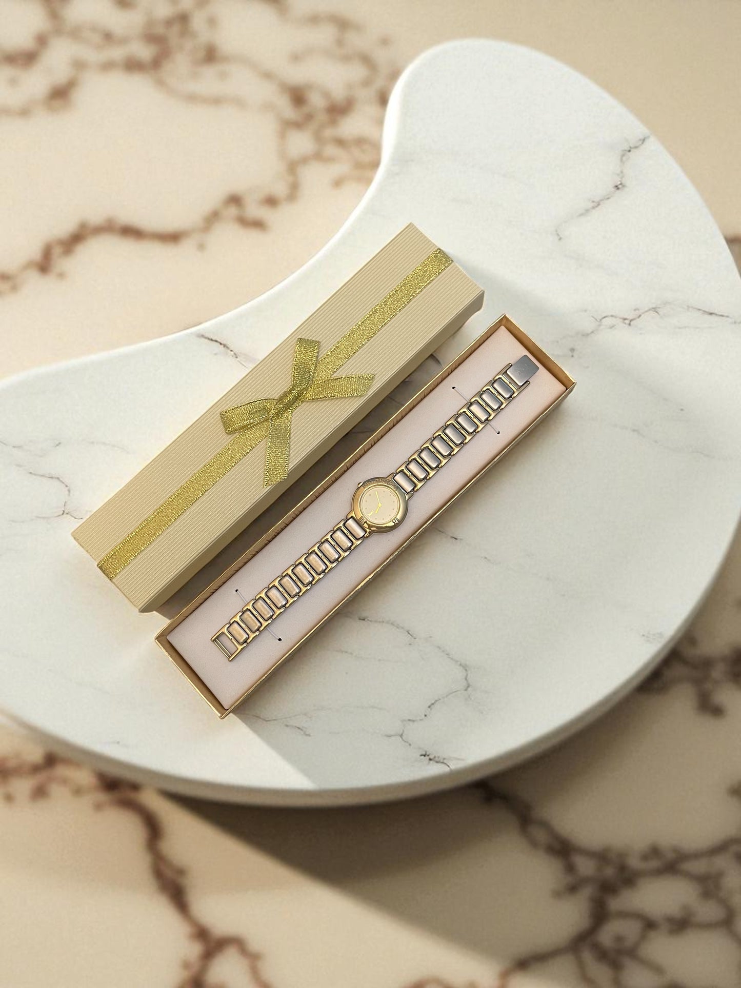 Yves Saint Laurent Vintage Quartz Watch | Two Tone Stainless Steel Bracelet