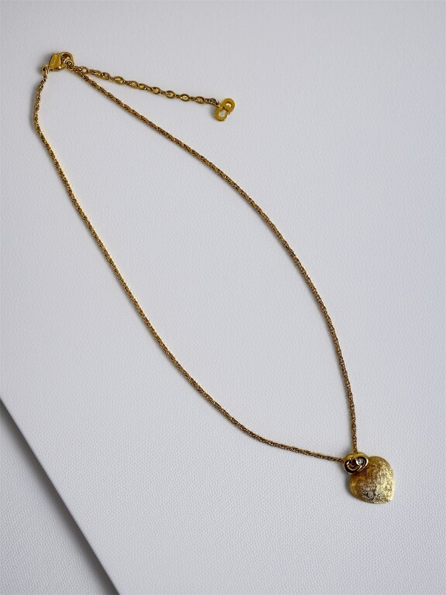 Vintage Christian Dior Necklace – Gold CD Logo & Heart Pendant