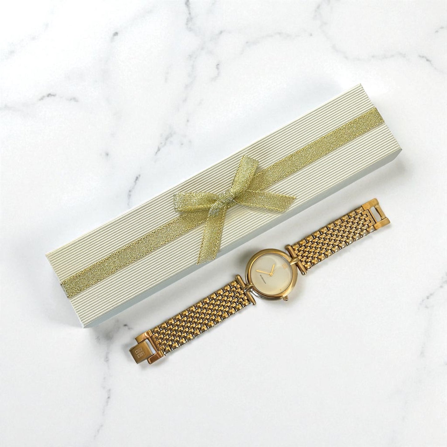 Vintage Givenchy Women’s Gold Plated Quartz Watch Bracelet Band