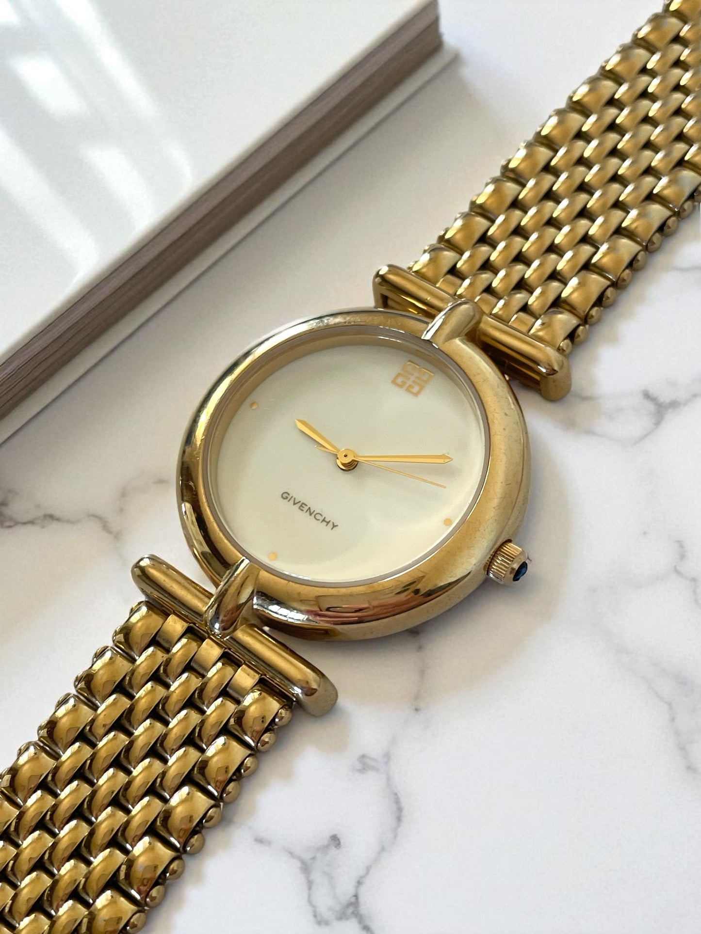 Vintage Givenchy Women’s Gold Plated Quartz Watch Bracelet Band