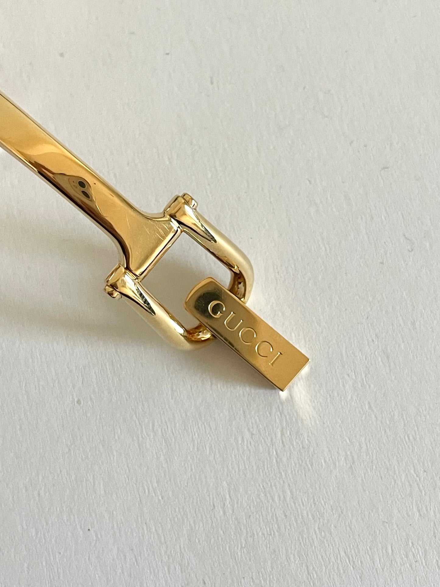 Vintage Gucci Bangle Watch 1500L Gold Plated Rectangle