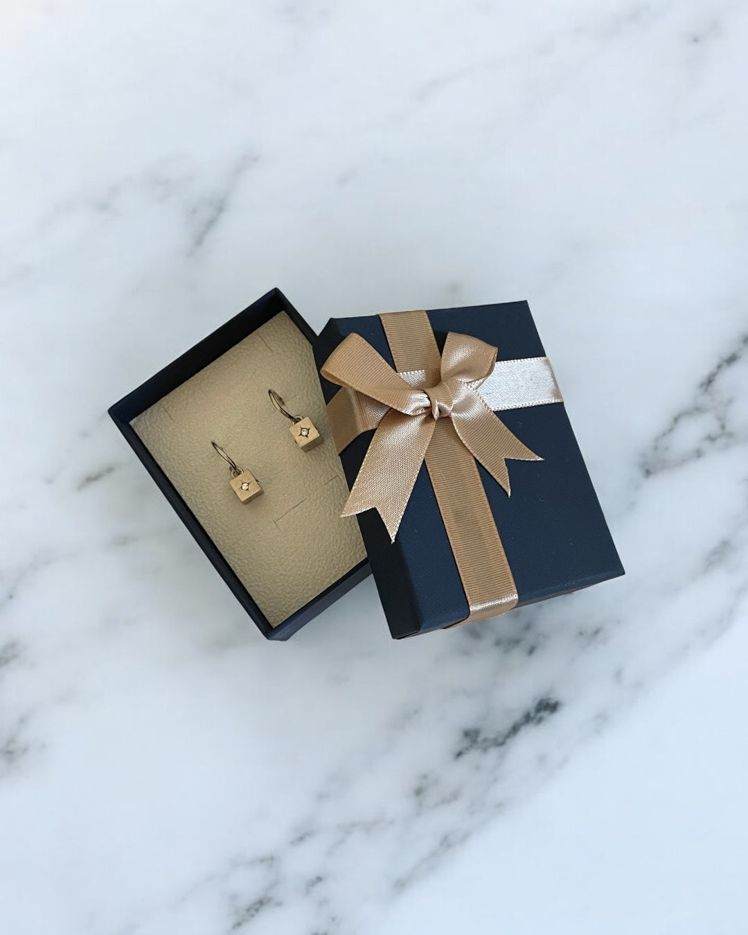 Vintage Chanel Silver Earrings – Cube Design with Rhinestone CC Logo