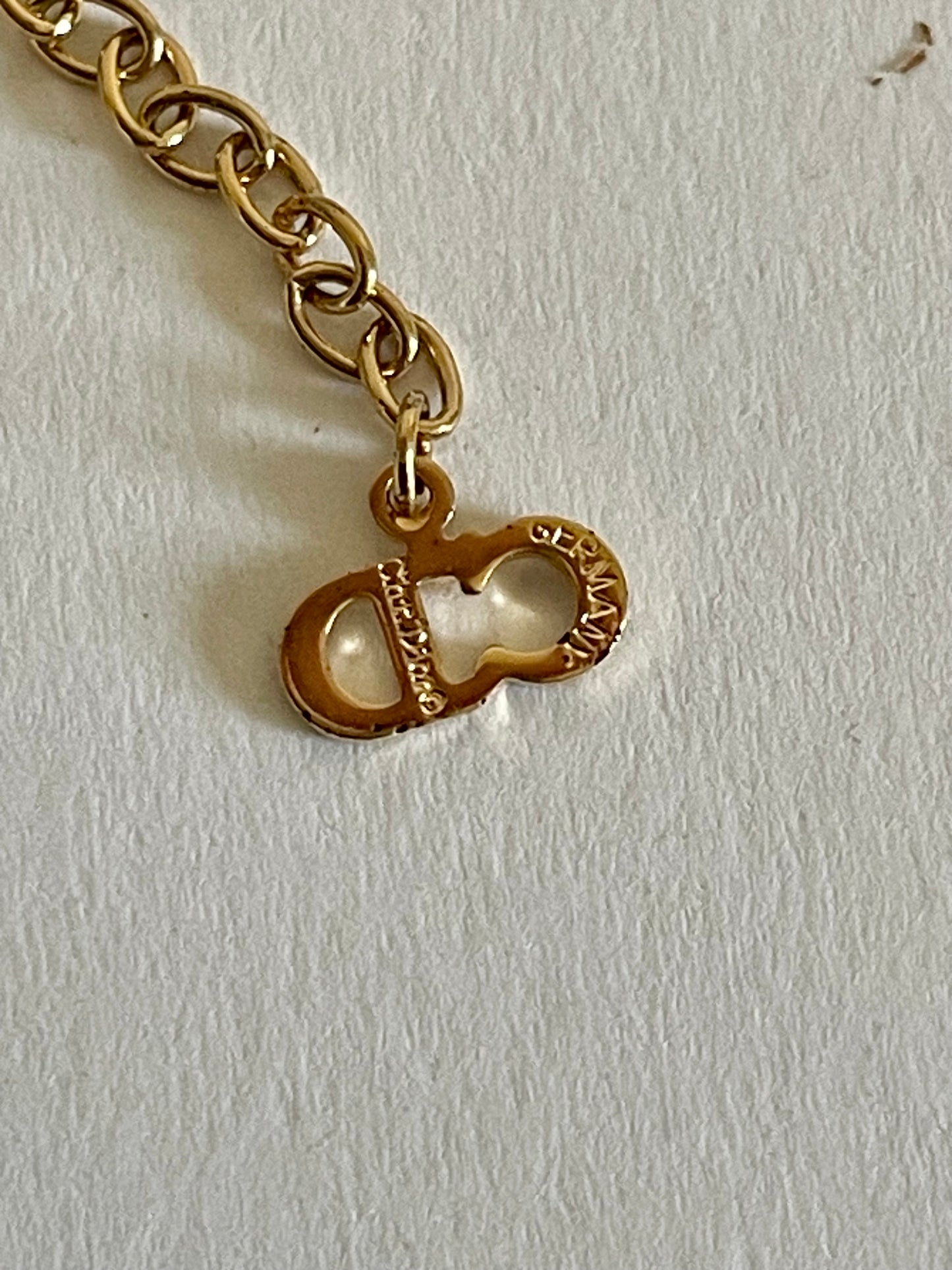 Vintage Christian Dior Necklace – Gold CD Logo & Heart Pendant