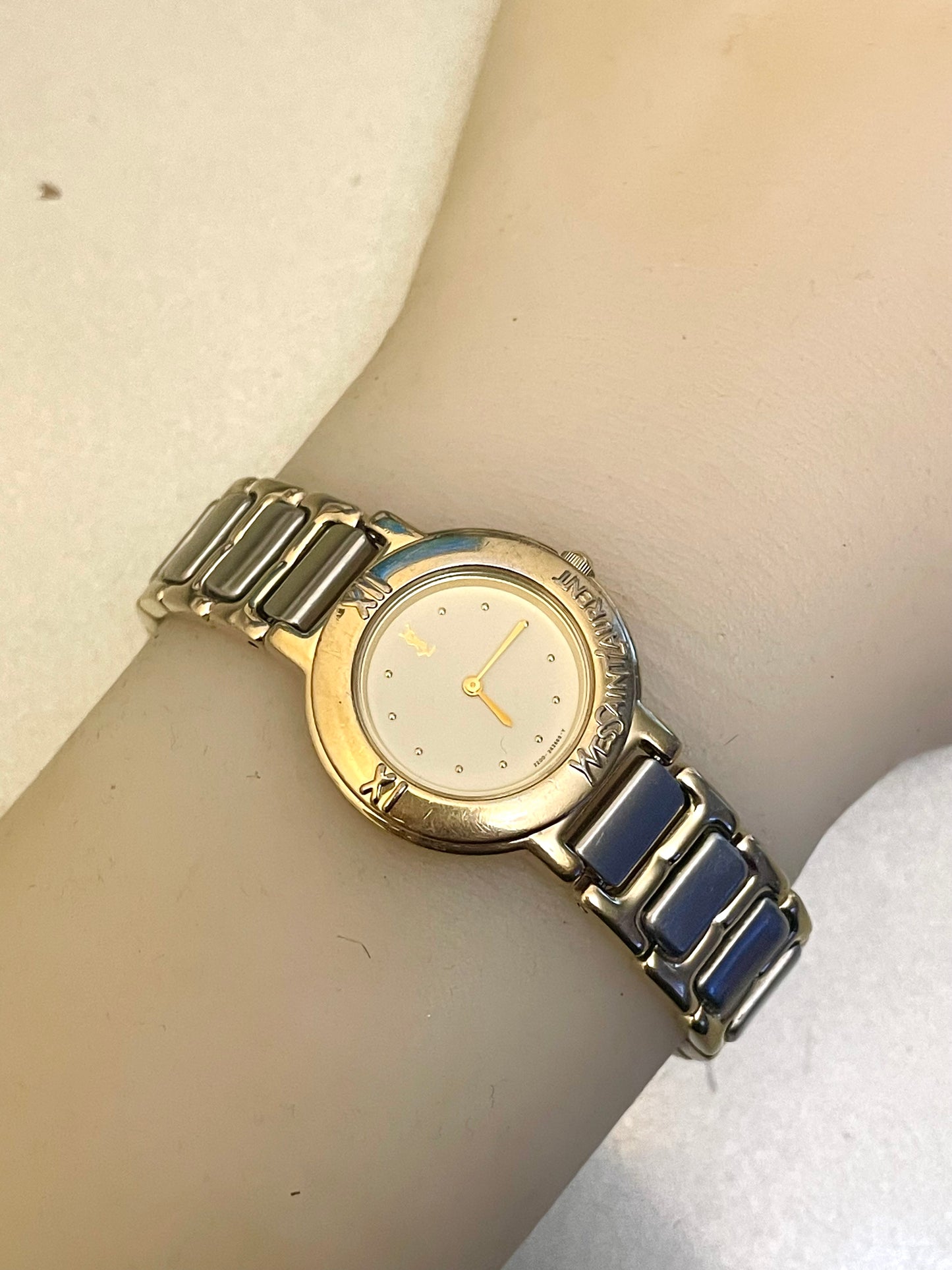 Yves Saint Laurent Vintage Quartz Watch | Two Tone Stainless Steel Bracelet