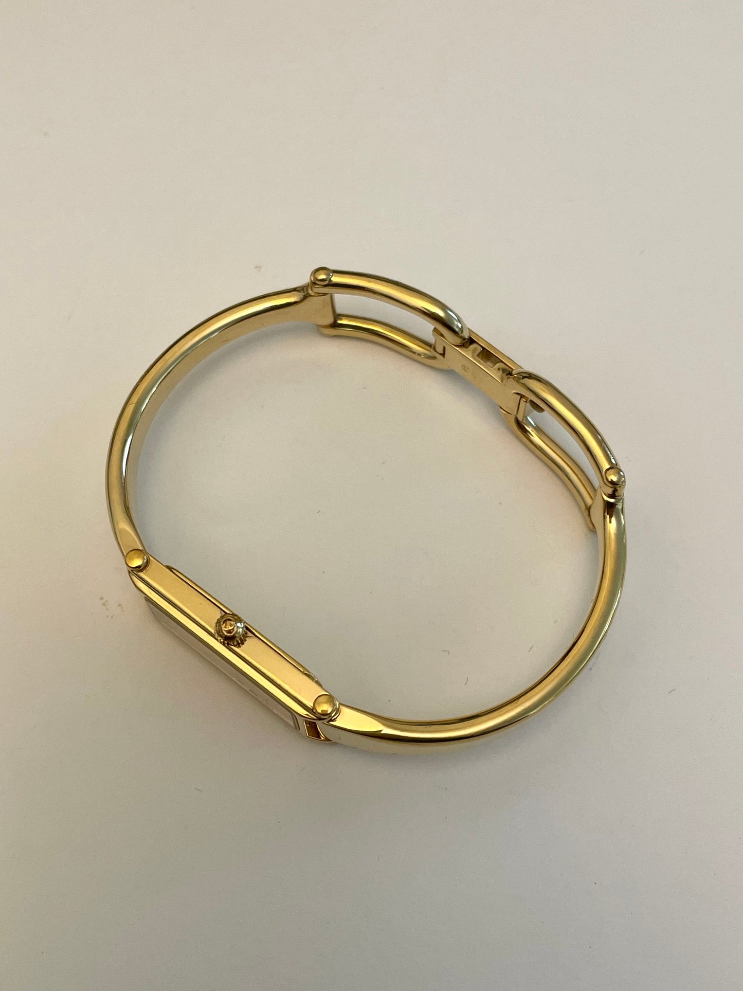 Vintage Gucci Bangle Watch 1500 Gold Plated Rectangle