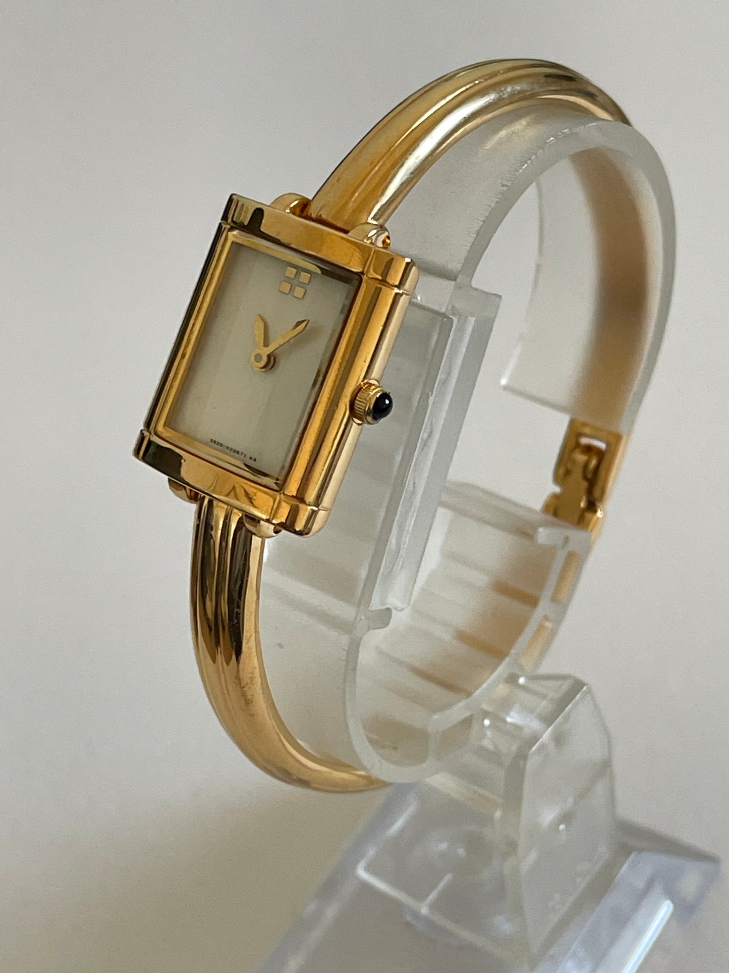 Vintage Yves Saint Laurent Bangle Watch – Gold Plated, Mother of Pearl Dial, YSL Rare Piece