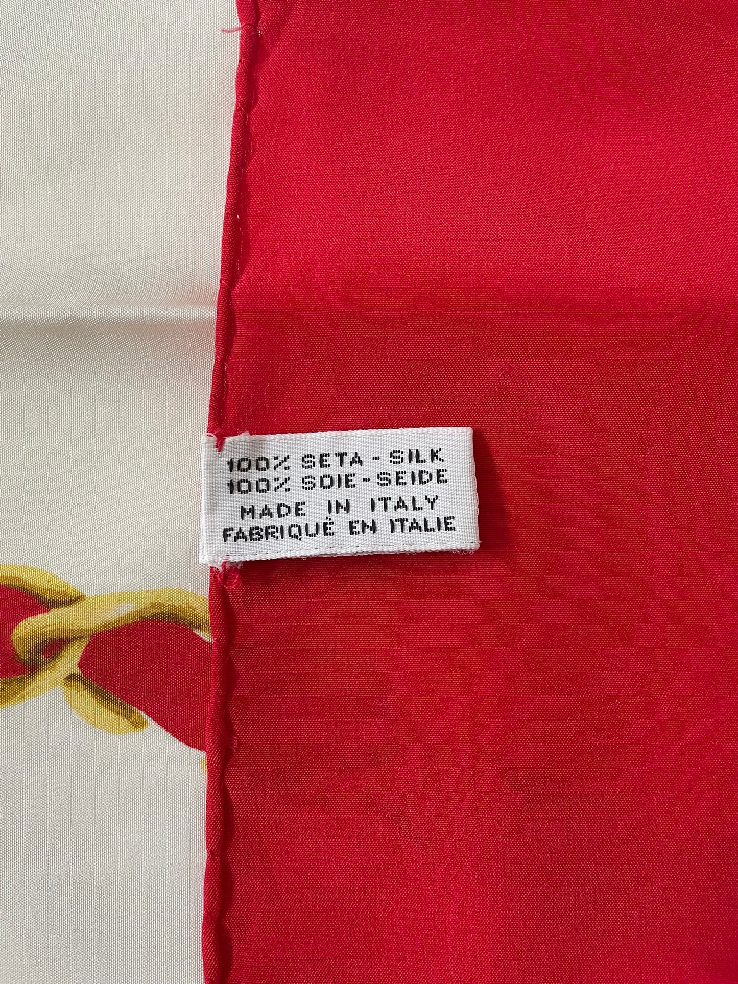 Chanel Vintage Silk Scarf – Red with Flap Bag Print & Matelasse Quilted Design