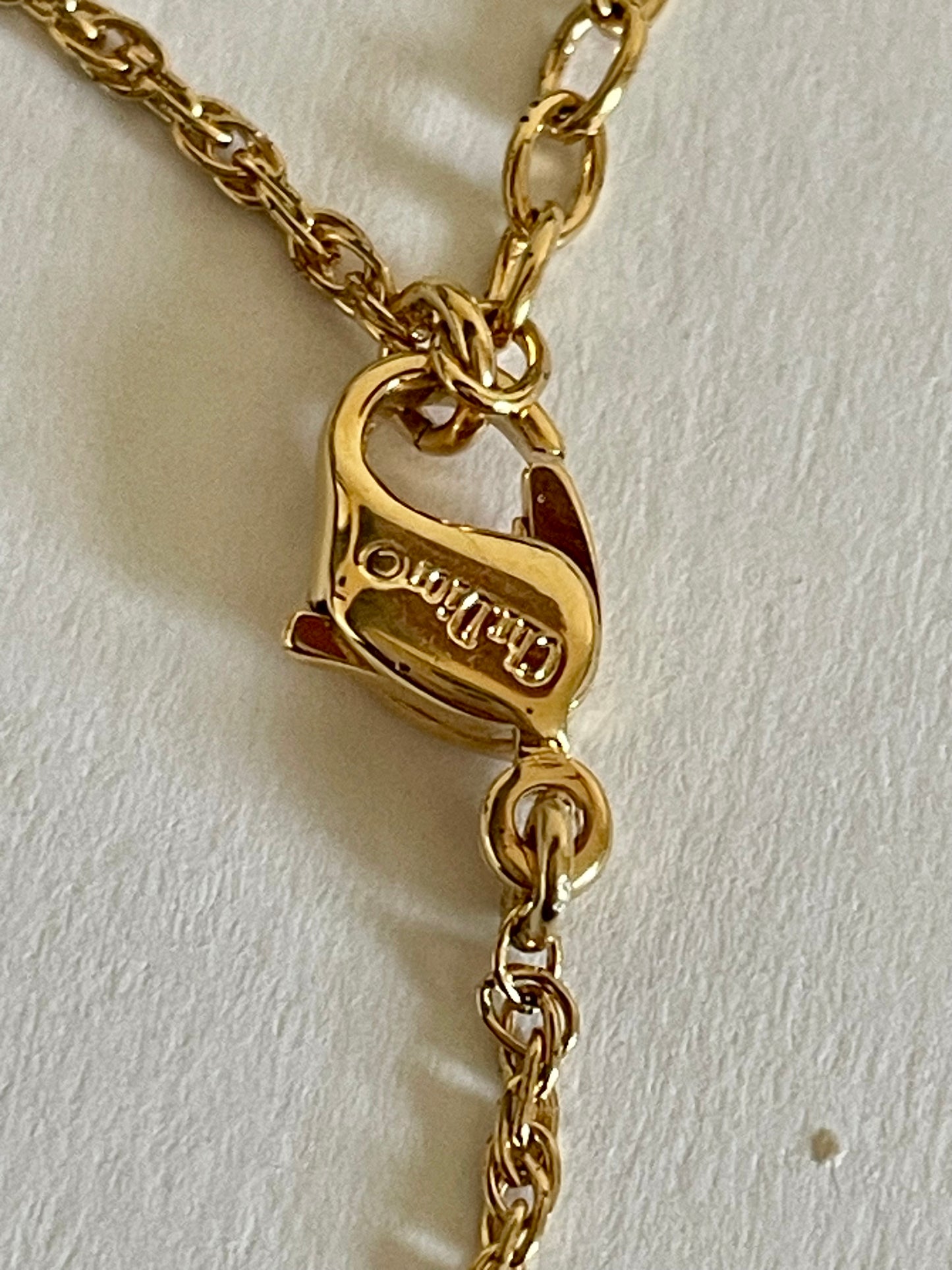 Vintage Christian Dior Necklace – Gold CD Logo & Heart Pendant