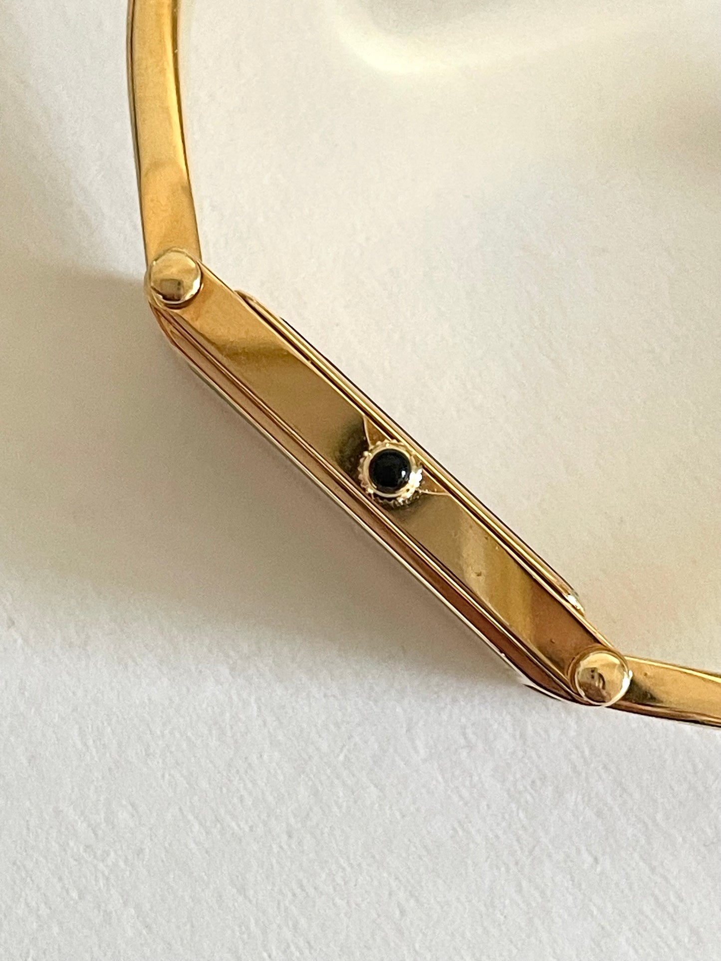 Vintage Gucci Bangle Watch 1500L Gold Plated Rectangle