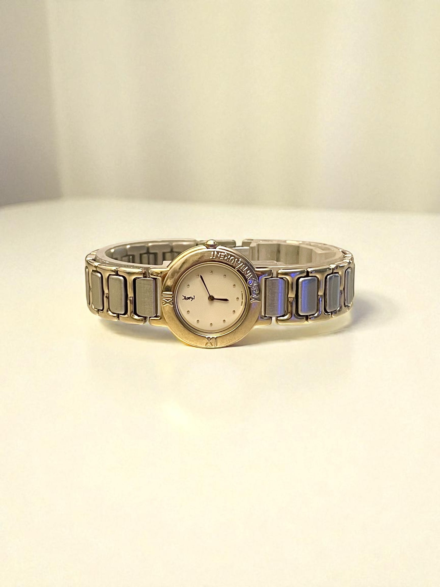 Yves Saint Laurent Vintage Quartz Watch | Two Tone Stainless Steel Bracelet