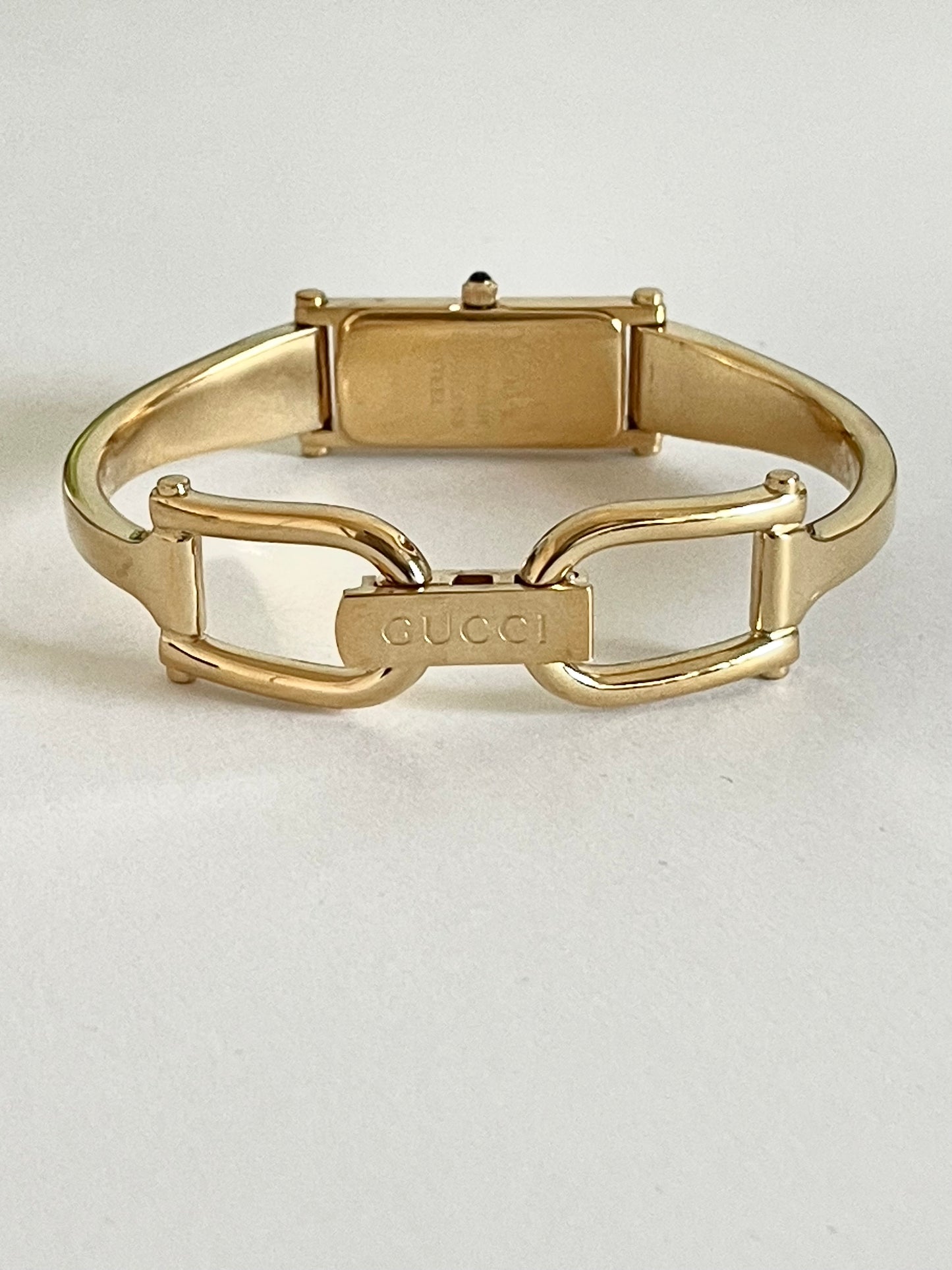 Vintage Gucci Bangle Watch 1500L White Shell Dial