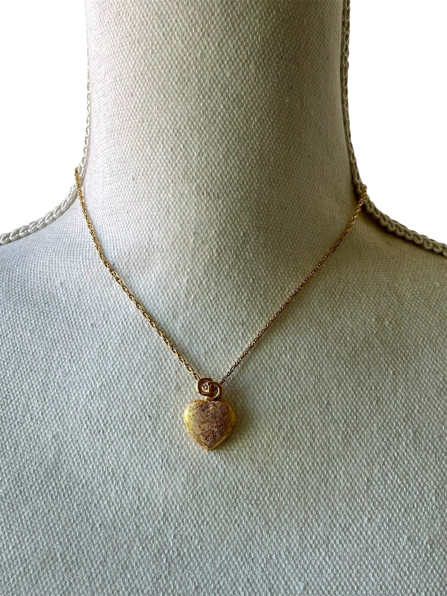 Vintage Christian Dior Necklace – Gold CD Logo & Heart Pendant