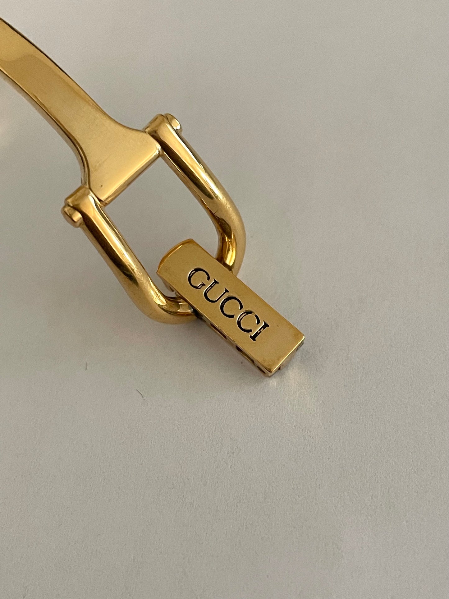 Vintage Gucci Bangle Watch 1500 Gold Plated Rectangle