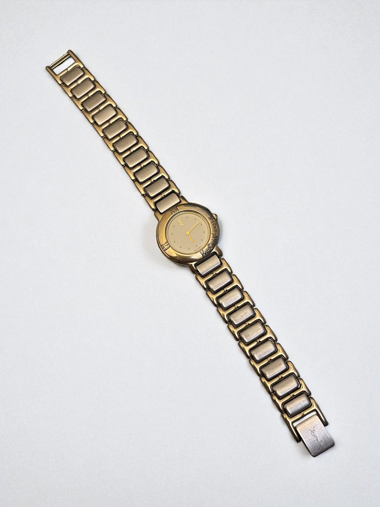 Yves Saint Laurent Vintage Quartz Watch | Two Tone Stainless Steel Bracelet
