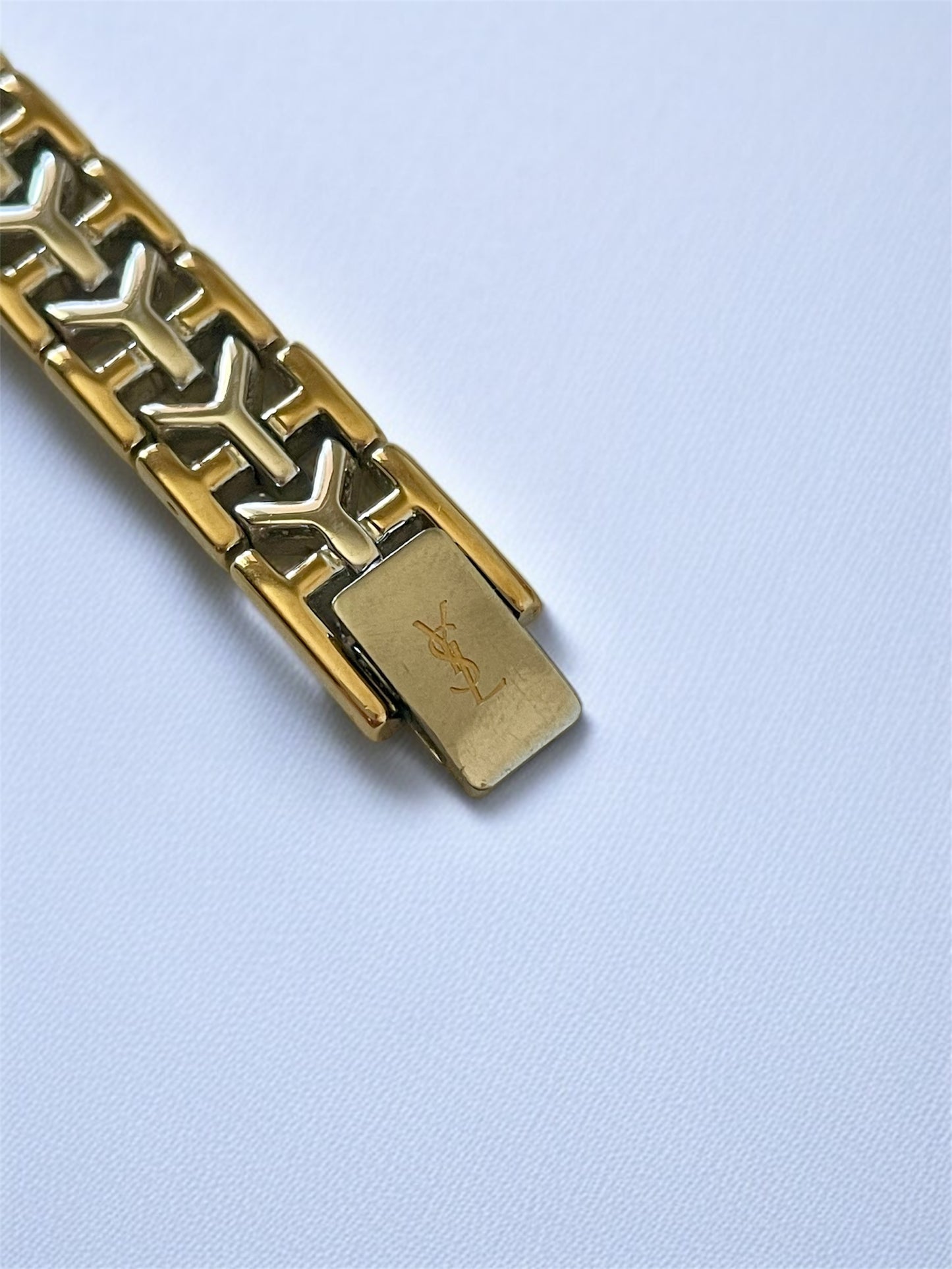 Vintage YSL Octagon Quartz Watch | Two-Tone Stainless Steel, Gold & Silver