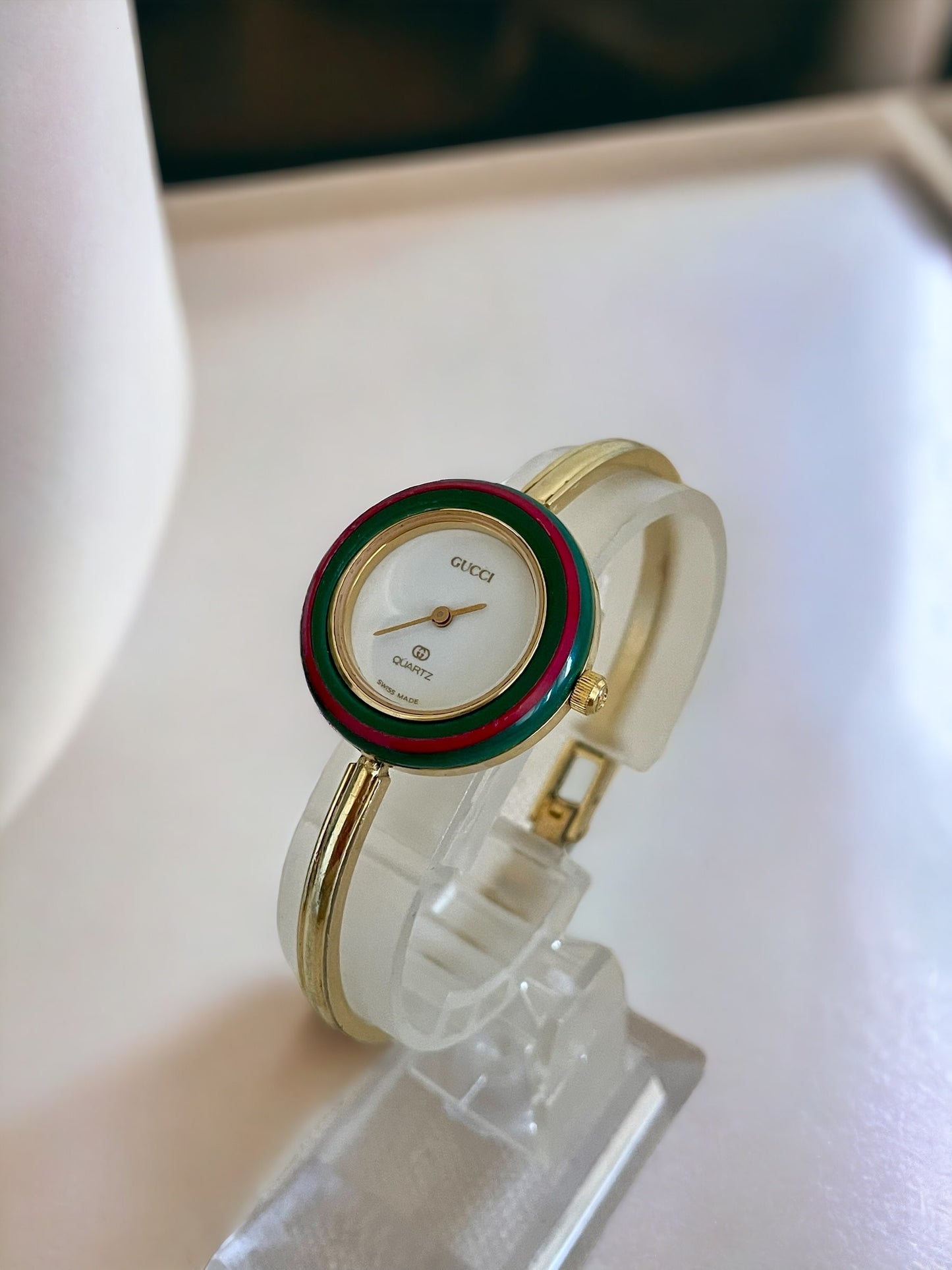 Vintage Gucci Bangle Watch | Changeable Bezel, All Bezels Included, Original Box