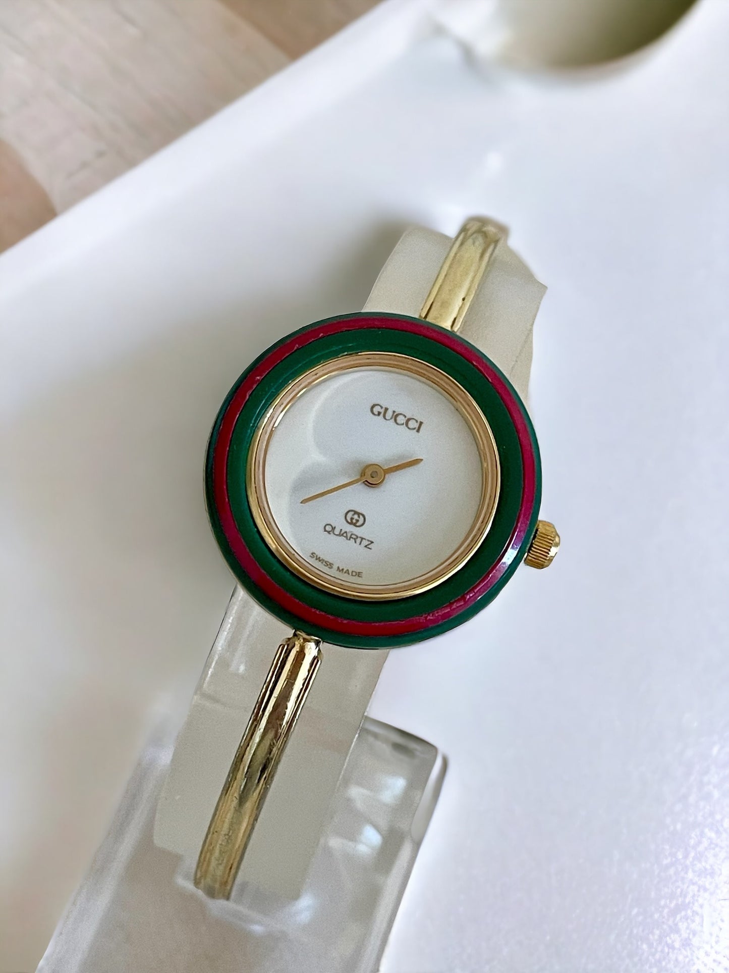 Vintage Gucci Bangle Watch | Changeable Bezel, All Bezels Included, Original Box