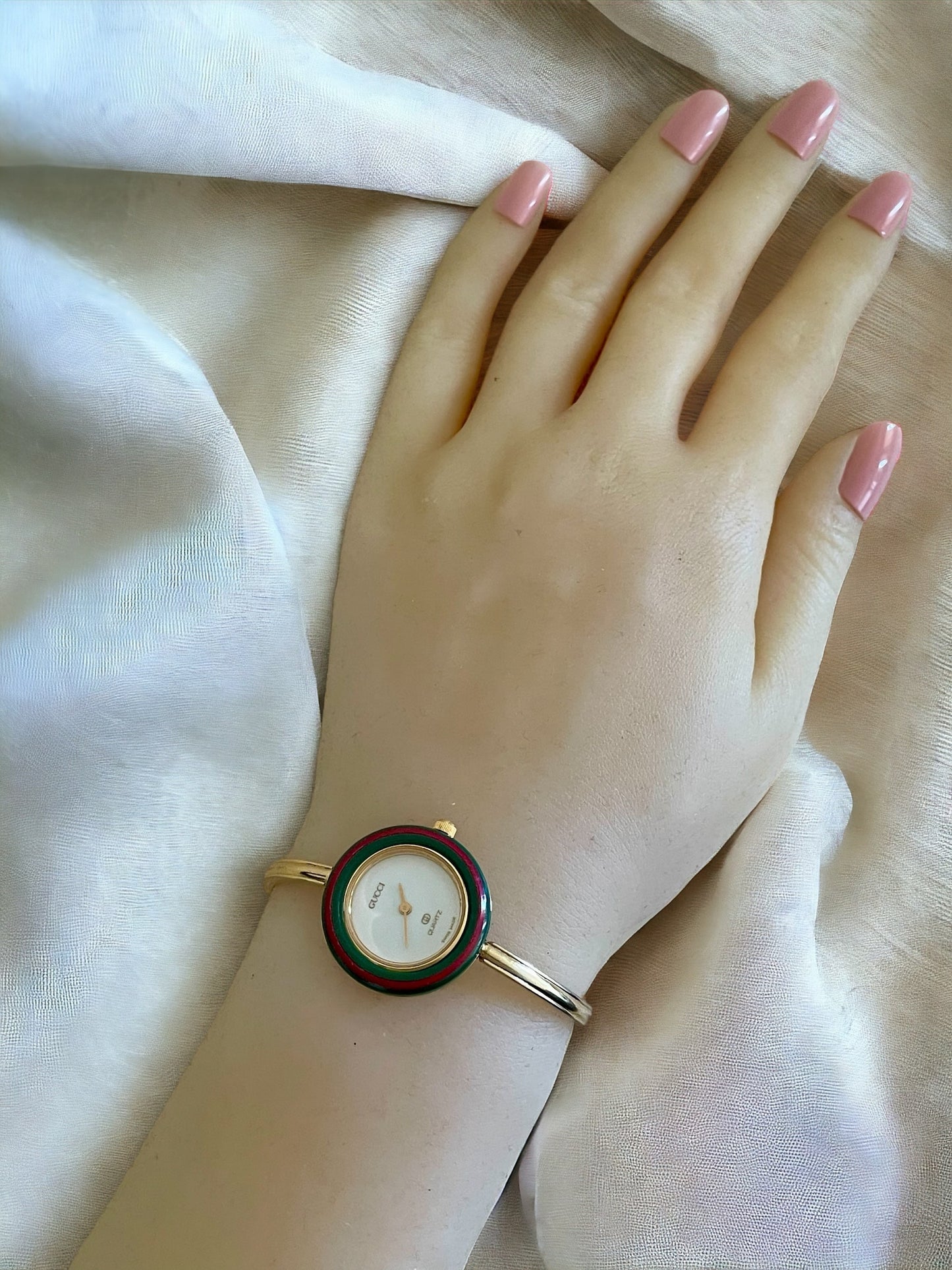 Vintage Gucci Bangle Watch | Changeable Bezel, All Bezels Included, Original Box