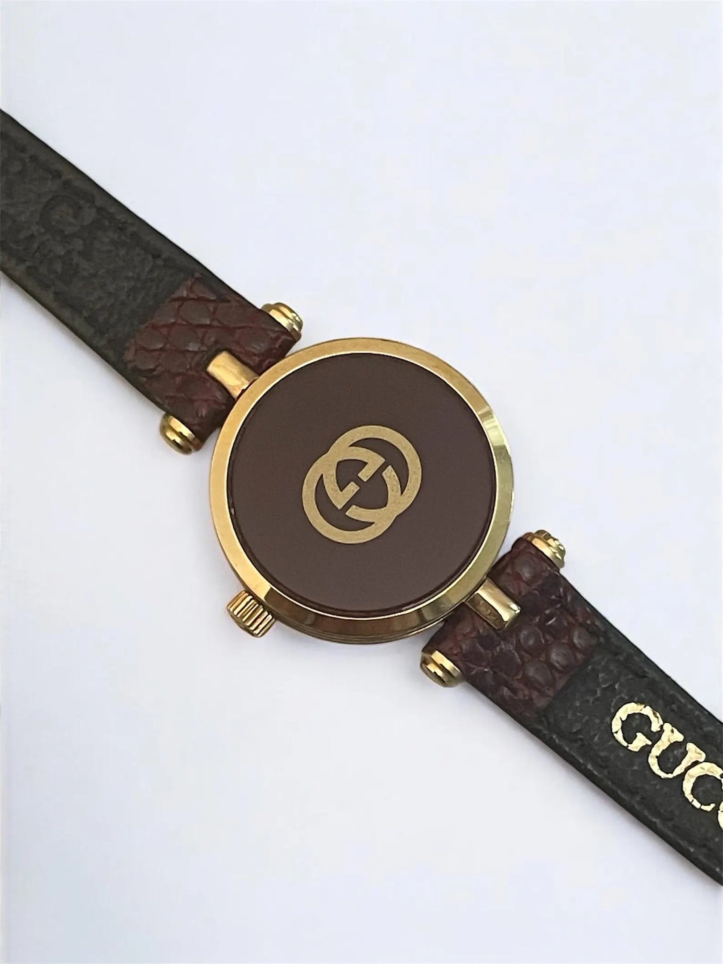 Vintage Gucci Women's Watch | Sherry Line, Burgundy Leather Strap, with Original Box