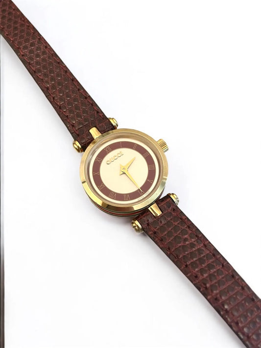 Gucci Vintage Sherry Line Watch | Burgundy Original Leather Strap