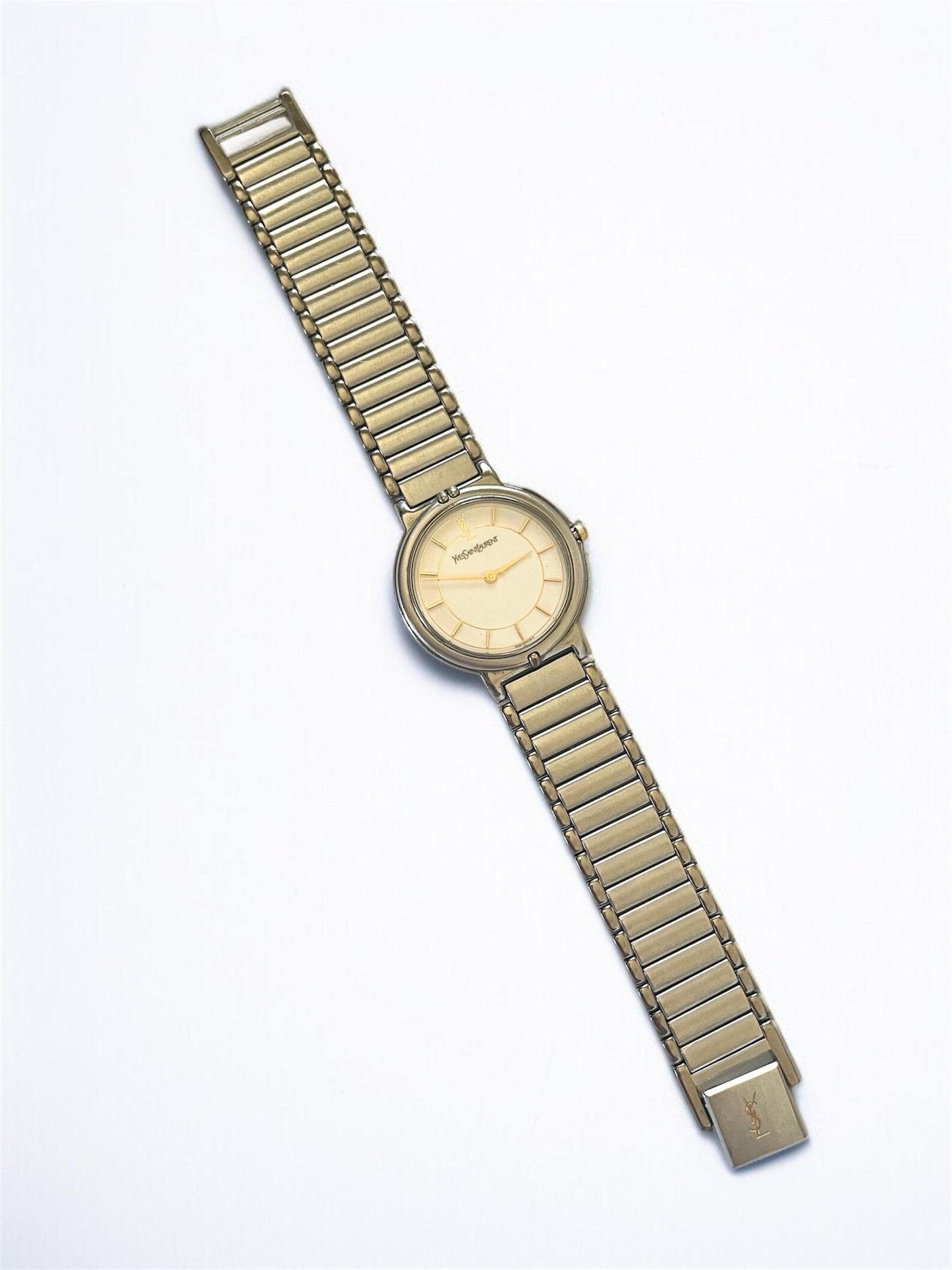 Yves Saint Laurent Vintage Quartz Unisex Watch | Silver Stainless Steel Bracelet