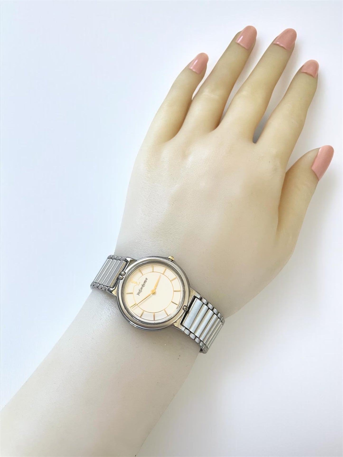 Yves Saint Laurent Vintage Quartz Unisex Watch | Silver Stainless Steel Bracelet