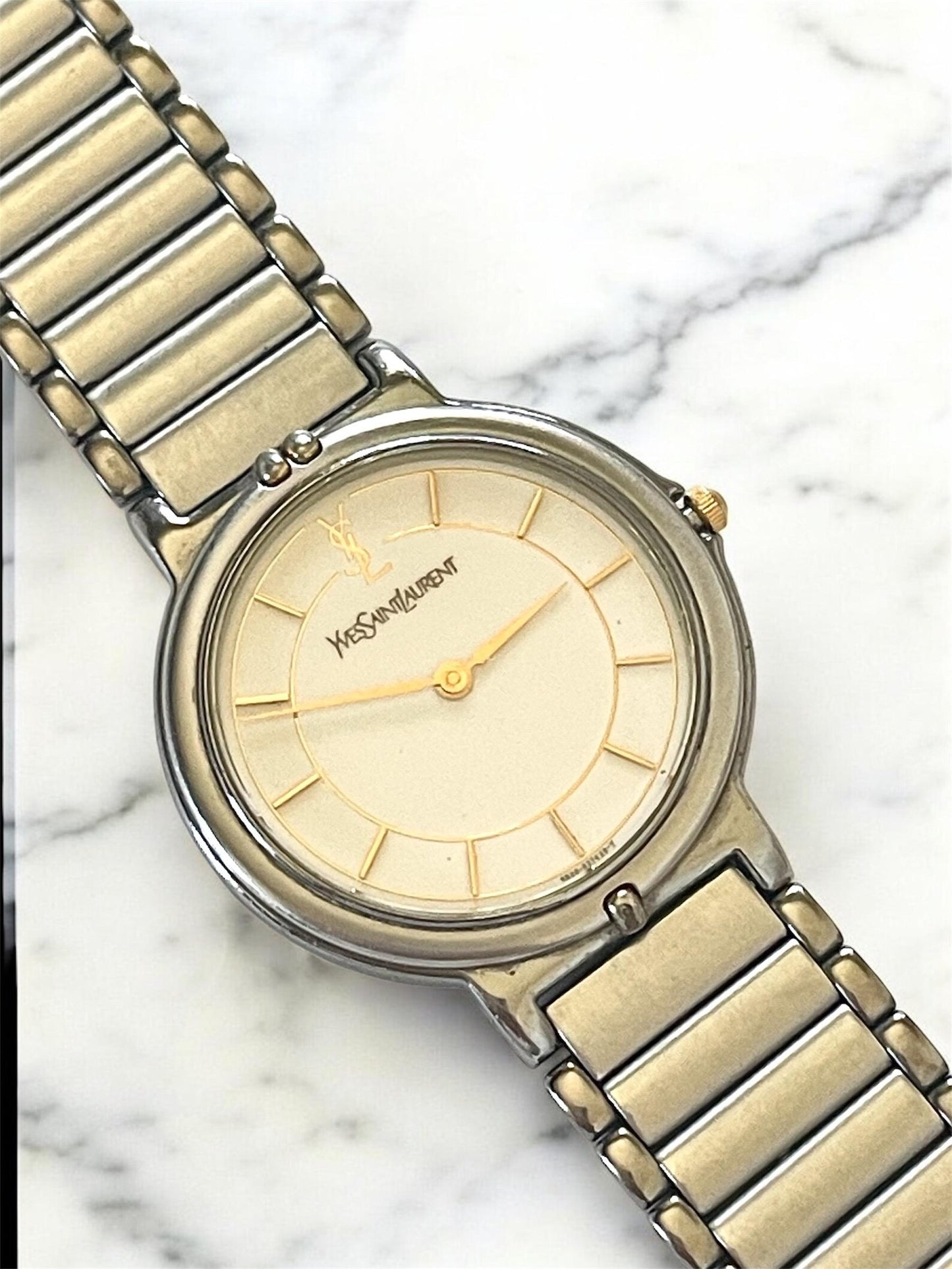 Yves Saint Laurent Vintage Quartz Unisex Watch | Silver Stainless Steel Bracelet