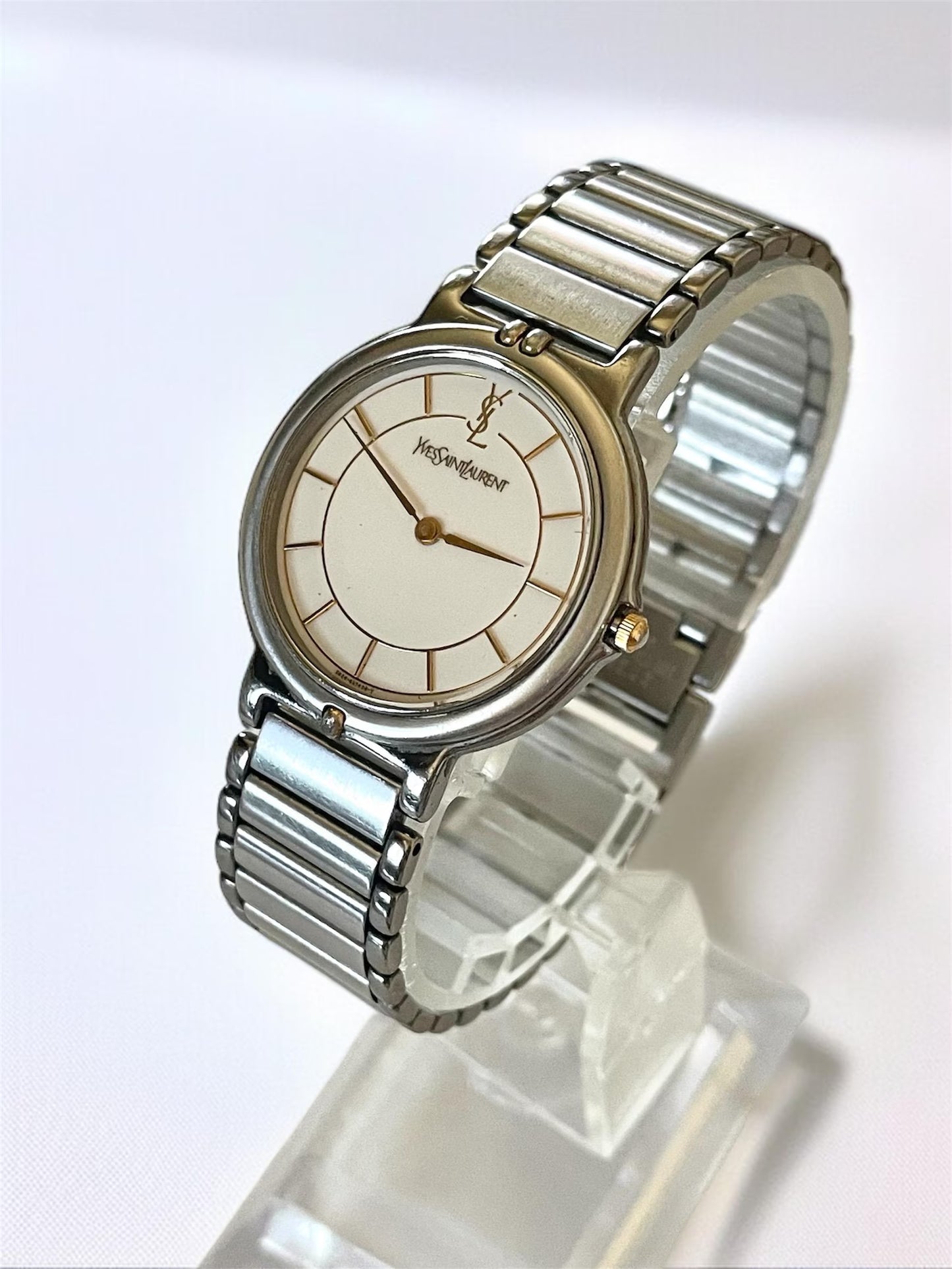 Yves Saint Laurent Vintage Quartz Unisex Watch | Silver Stainless Steel Bracelet