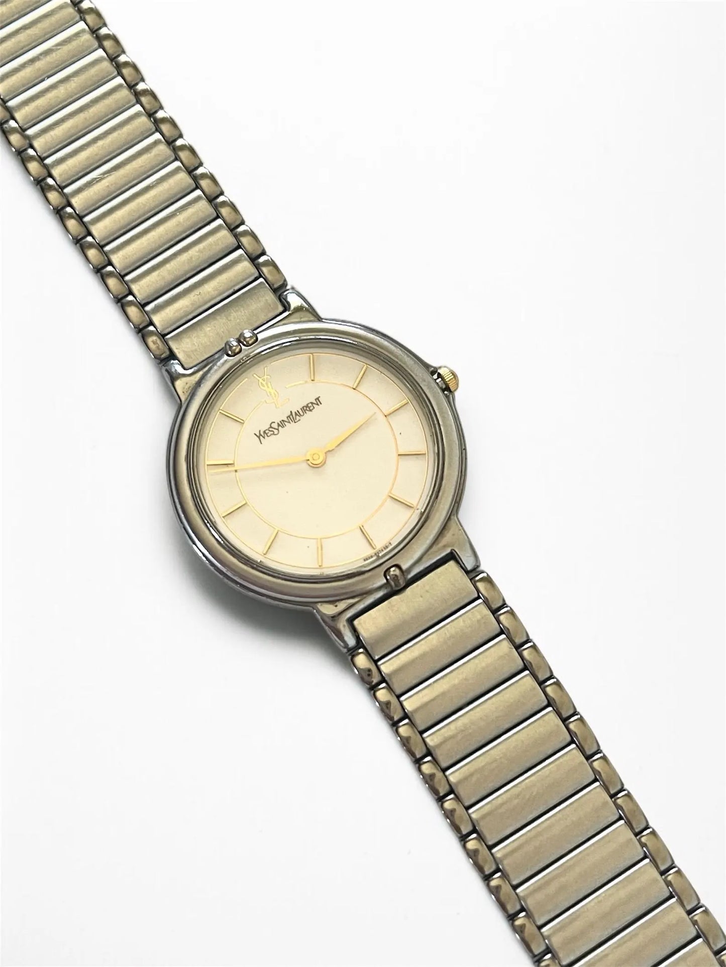 Yves Saint Laurent Vintage Quartz Unisex Watch | Silver Stainless Steel Bracelet