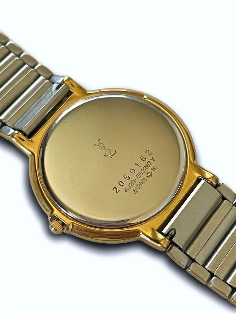 Yves Saint Laurent Vintage Quartz Unisex Watch | Two Tone Stainless Steel Bracelet